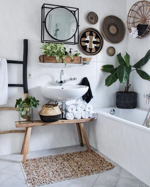 Baño con estilo bohemio